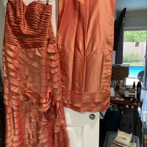 Elegant Coral Strapless Dress